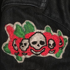 5 skulls & roses patch