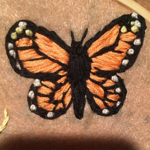 Monarch Butterfly embroidery